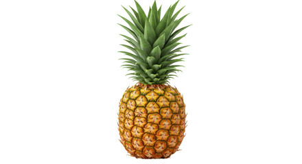 Fototapeta premium Fresh pineapple with vibrant green leaves isolated on white background perfect for culinary use