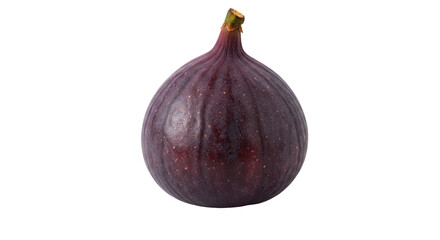 Fresh ripe fig with smooth skin showcasing natural texture carefully isolated on white background