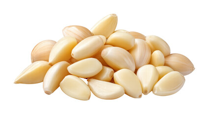 Peeled garlic cloves pile with smooth texture and natural color, fresh ingredient for cooking