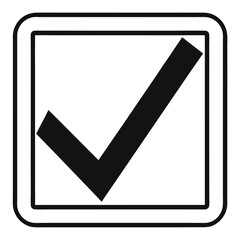 Black Check Mark Inside a Square Outline checkbox tick