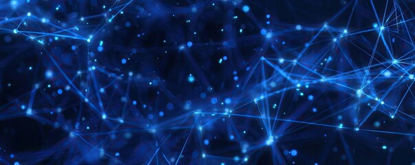 Exploring Cyber Environment Abstract Blue Digital Background and Aerial View of Virtual Connectivity