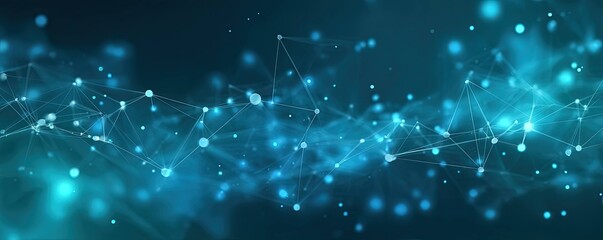 Abstract Blue Virtual Space Graphic Design Exploration of Digital Environment and Network Concepts