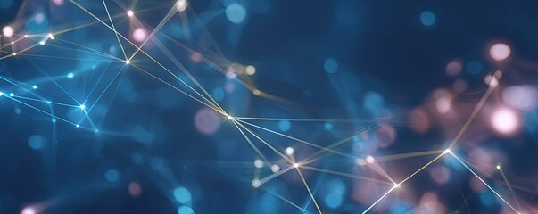 Fototapeta premium Digital Network Action Virtual Space Background Image Abstract Environment Close-up View Blue Glow Concept