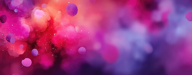 Abstract pink and purple nebula with bokeh