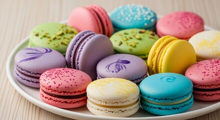 Obraz premium A Colorful Delight: An Assortment of Macarons