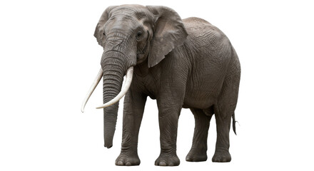 Fototapeta premium Majestic elephant standing proudly isolated on white background
