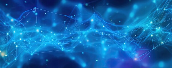 Digital Environment Art Visualizing Connectivity in Abstract Blue Network Aesthetic Concepts