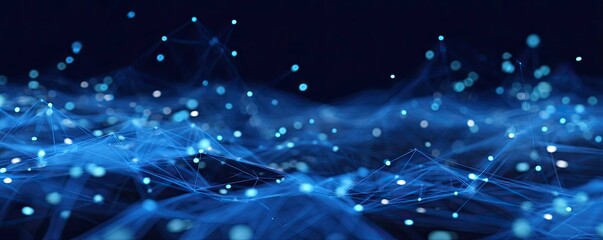 Virtual Space and Digital Connectivity Abstract Blue Background in Graphic Design and Technology