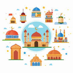 Fototapeta premium Islamic Architecture Collection: Mosques and Lanterns