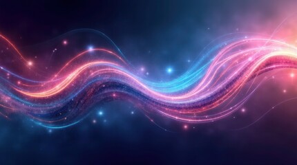 Pink Blue Light Wave Abstract Background Sparkle image