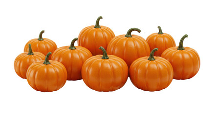 Obraz premium Vibrant cluster of orange pumpkins isolated on white background perfect for autumn decoration