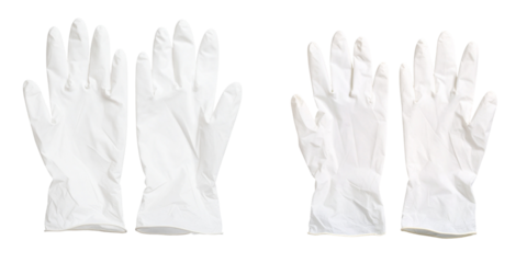 White Latex Gloves Isolated On Transparent Background For Medical And Healthcare Purposes