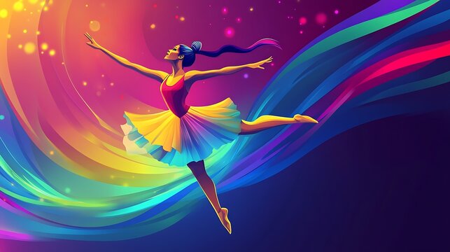 Colorful female dancer illustration