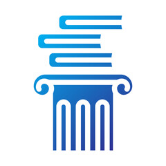 Book Knowledge Pillar Education Flat gradient Icon
