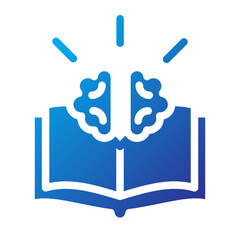 Book Brain Knowledge Education Flat gradient Icon