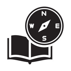 Compass Book Direction Education Glyph Icon