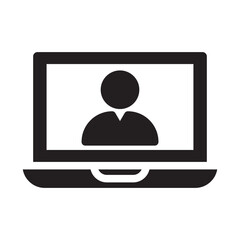 Laptop Online Learning Education Glyph Icon
