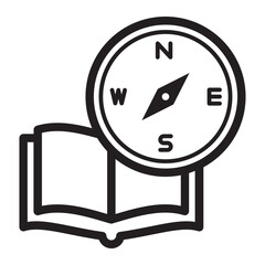 Compass Book Direction Education Icon
