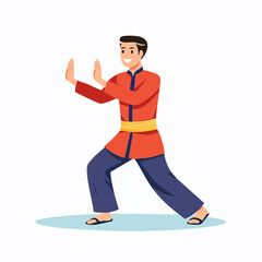 Pencak Silat Practitioner in Traditional Attire