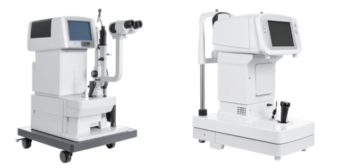 Medical Ophthalmology Equipment Displayed Against Transparent Background