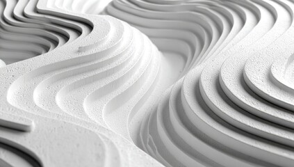 Abstract white layered curves