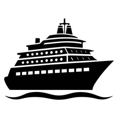 Simple Cruise Liner Black Icon