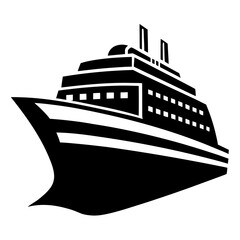 Obraz premium Simple Cruise Liner Black Icon