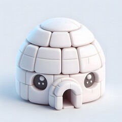 Snow Igloo 3d cute render
