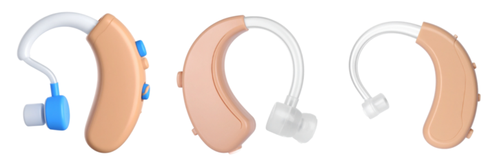 Collection Of Hearing Aids In Beige And White With Transparent Background