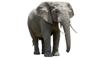 Obraz premium Majestic elephant standing in a serene landscape showcasing natures beauty isolated on white background