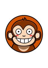 Illustration of a monkey inside a circle