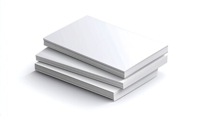 Stack of blank books on white background