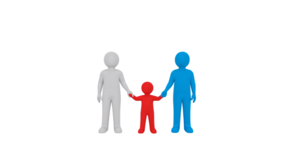 Figurines of family representing unity love and connection between mother father and child in a depiction of familial relationships happiness together