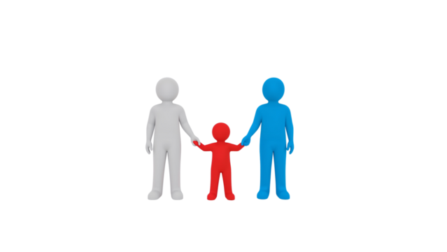 Figurines of family representing unity love and connection between mother father and child in a depiction of familial relationships happiness together