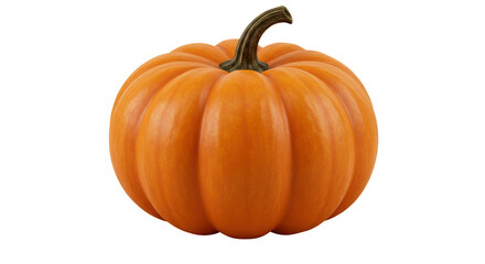 Obraz premium Vibrant orange pumpkin isolated on white background perfect for autumn decorations and harvest themes
