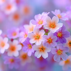 Fototapeta premium Close-up of delicate, pastel-colored flowers