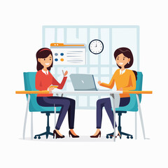 Collaborative Meeting: Two Women Discussing Project at Desk