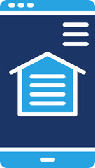 Garage Opener App Color Icon, Smart Garage Opener App Glyph Icon – Remote Control Door Access Symbol	