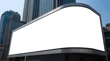 Huge blank billboard in an urban setting ready for your advertisement or promotional content right now