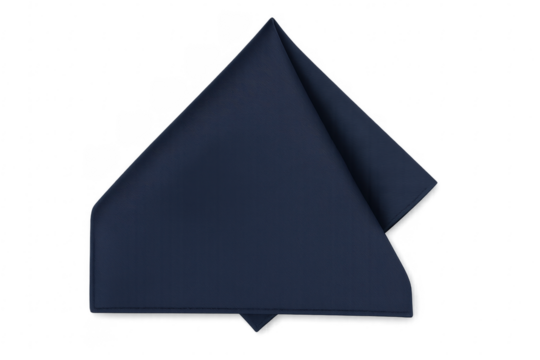 Folded dark blue napkin on transparent background