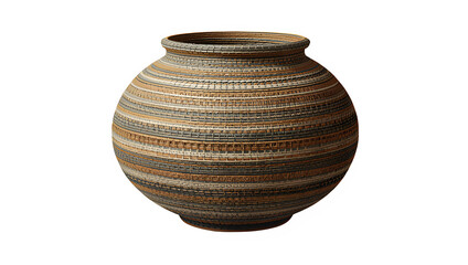 Weave pot for home decorate clipart cutout on transparent backgrounds 3d illustrations png.