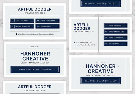 Blue And Black Business Card 