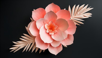 Elegant Paper Flower Arrangement on Dark Background