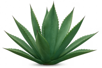 Green agave plant growing on transparent background