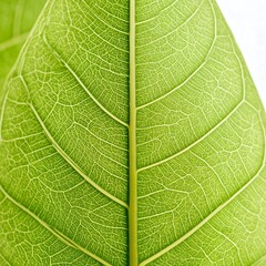Close-up of a vibrant green leaf's intricate vein structure (1)