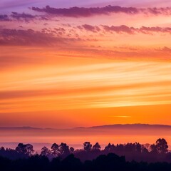 Fototapeta premium sunset over the mountains