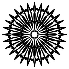 Obraz premium Black Silhouette Mandala Stripe Illustration