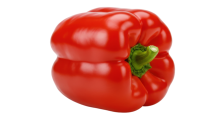 Fresh red bell pepper isolated on white background on a clean background ideal for culinary presentations