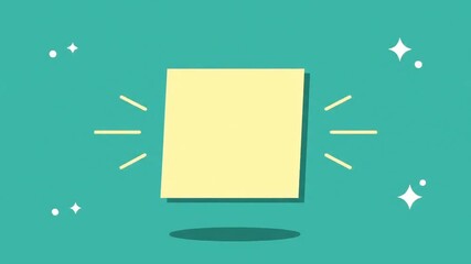 Floating blank sticky note, perfect for capturing urgent ideas, important messages, or everyday reminders in a bright, engaging format.