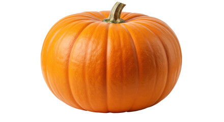 Obraz premium Vibrant orange pumpkin isolated on white background ideal for autumn decoration